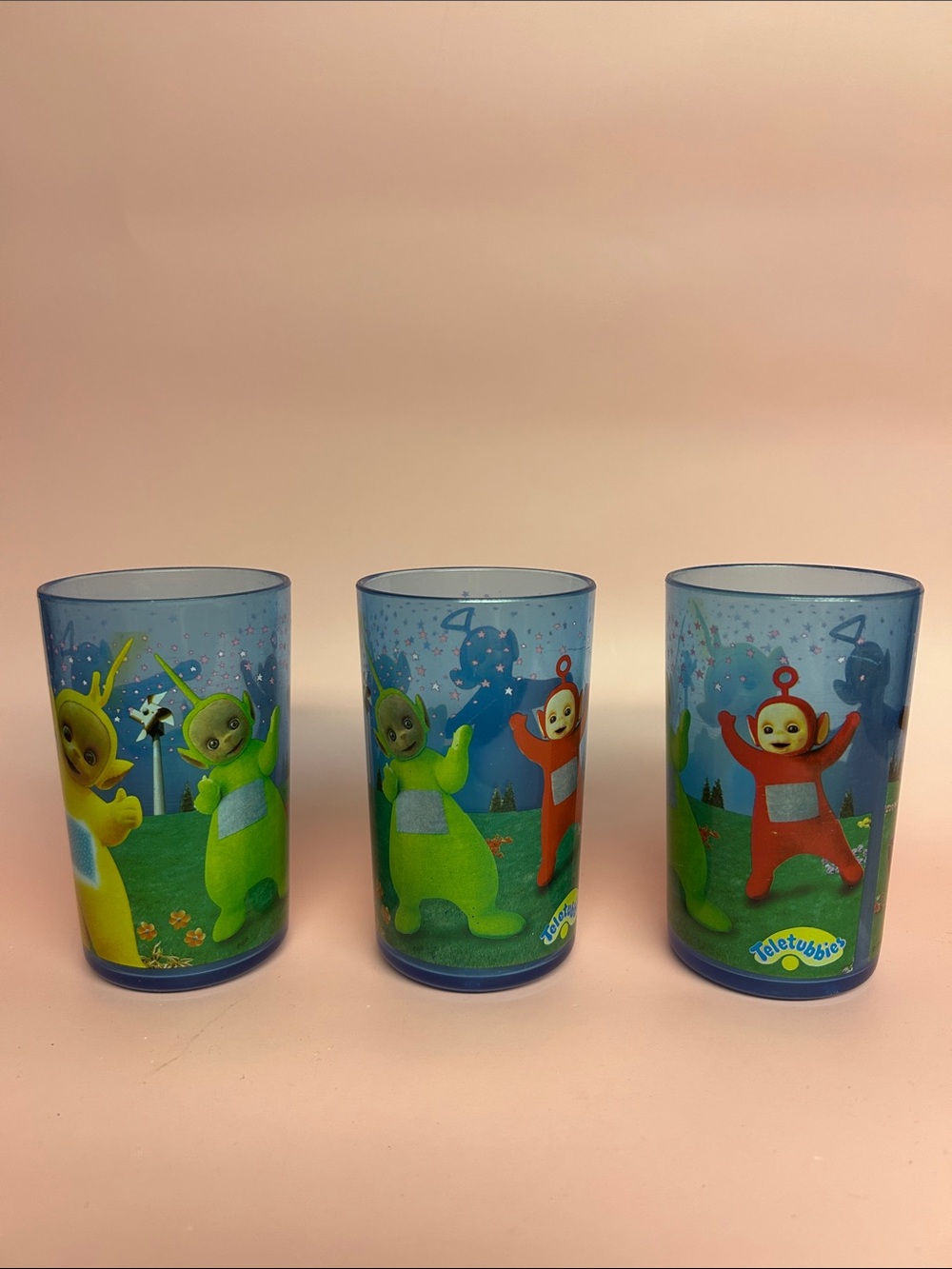 Vintage Teletubbies Cup Plastic Tumbler 90s lot of 3